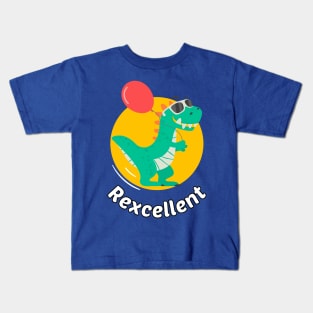 Rexcellent dino - cute & funny dinosaur pun Kids T-Shirt